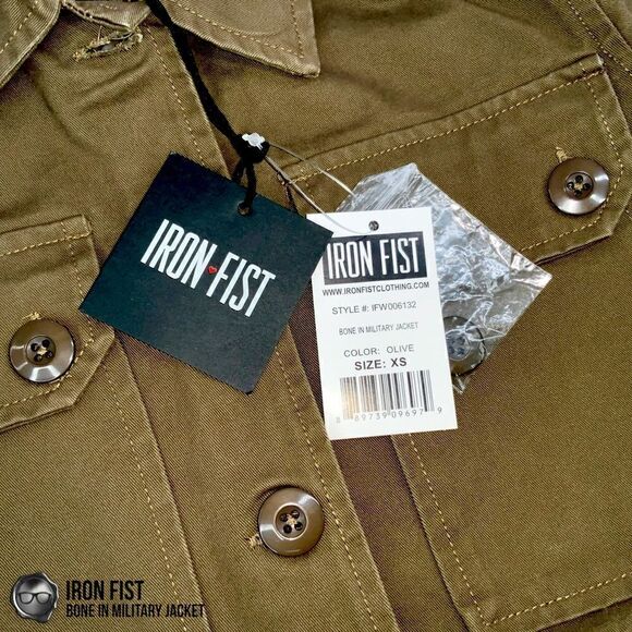 DOLLS KILL IRON FIST BONE IN MILITARY CHORE JACKET OLIVE GREEN WOMEN’S SIZE XS - Picture 11 of 15